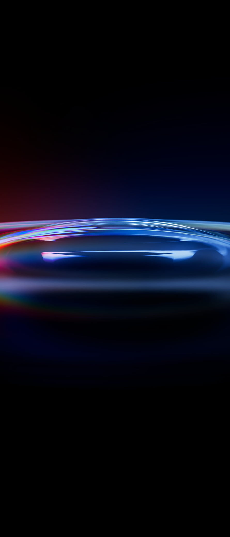 Sony Xperia Pro I Abstract Water Ripple Wallpaper with Neon Blue and Red Light Refractions on Dark Background HD phone wallpaper