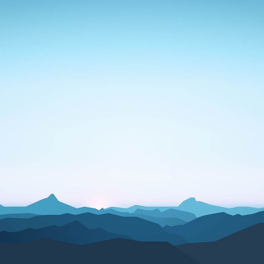 Minimalist Blue Mountain Landscape with Soft Gradient Sky and Layered Ranges HD phone wallpaper