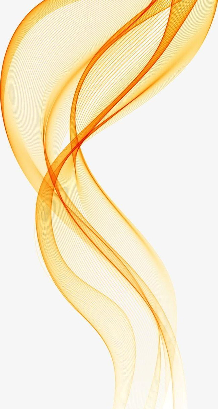 Elegant Flowing Orange and Yellow Abstract Ribbons on White Background HD phone wallpaper