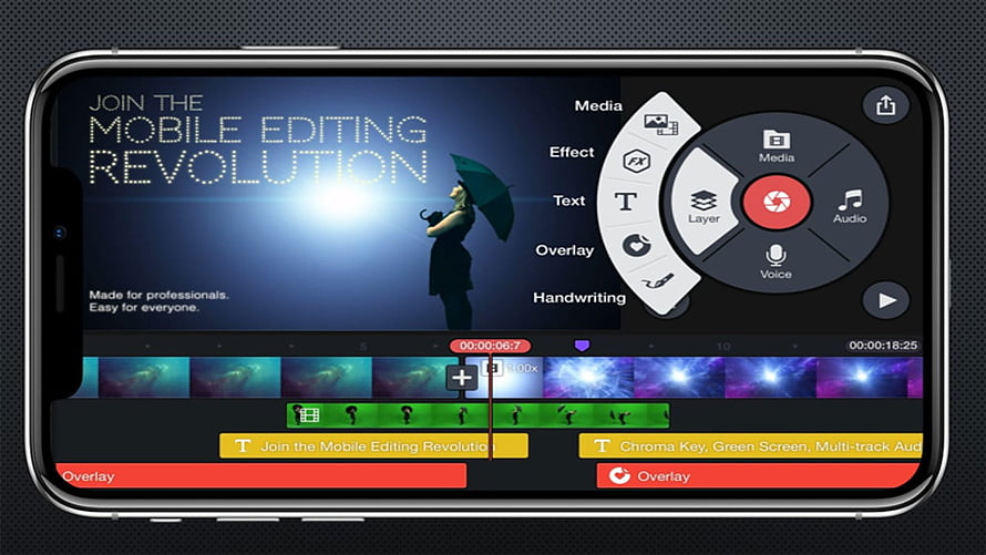 KineMaster Mobile Video Editing Interface on Smartphone Screen HD wallpaper