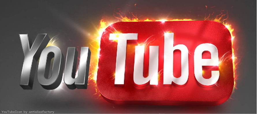 YouTube Logo On Fire With Dramatic Flames And Metallic Text HD wallpaper