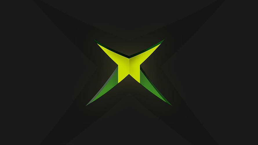 Original Xbox Logo Recreation in Green and Yellow on Dark Background HD wallpaper