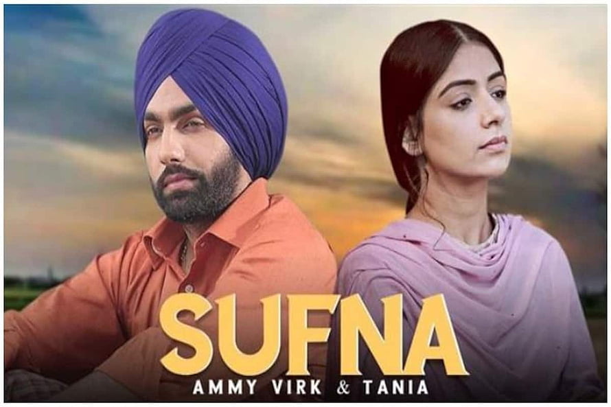 Sufna Movie Poster Featuring Ammy Virk and Tania in Emotional Portrait HD wallpaper