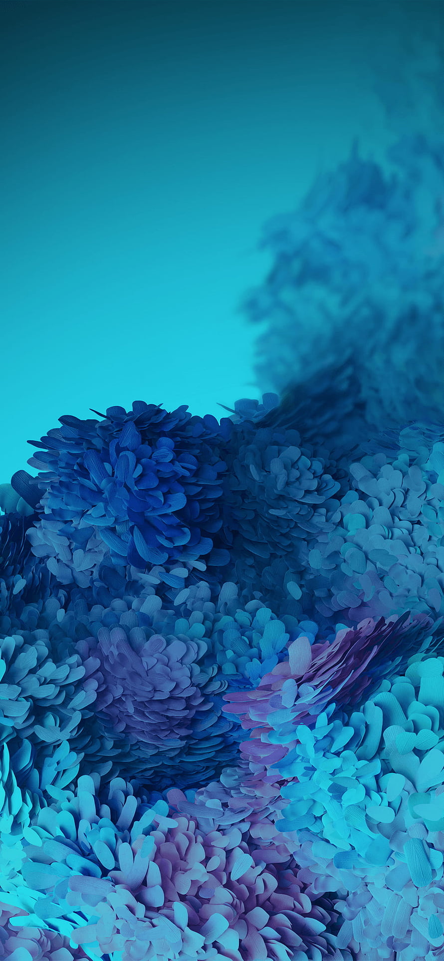 Samsung Galaxy S20 Ultra Abstract Blue and Purple Floral Ink Diffusion Wallpaper HD phone wallpaper