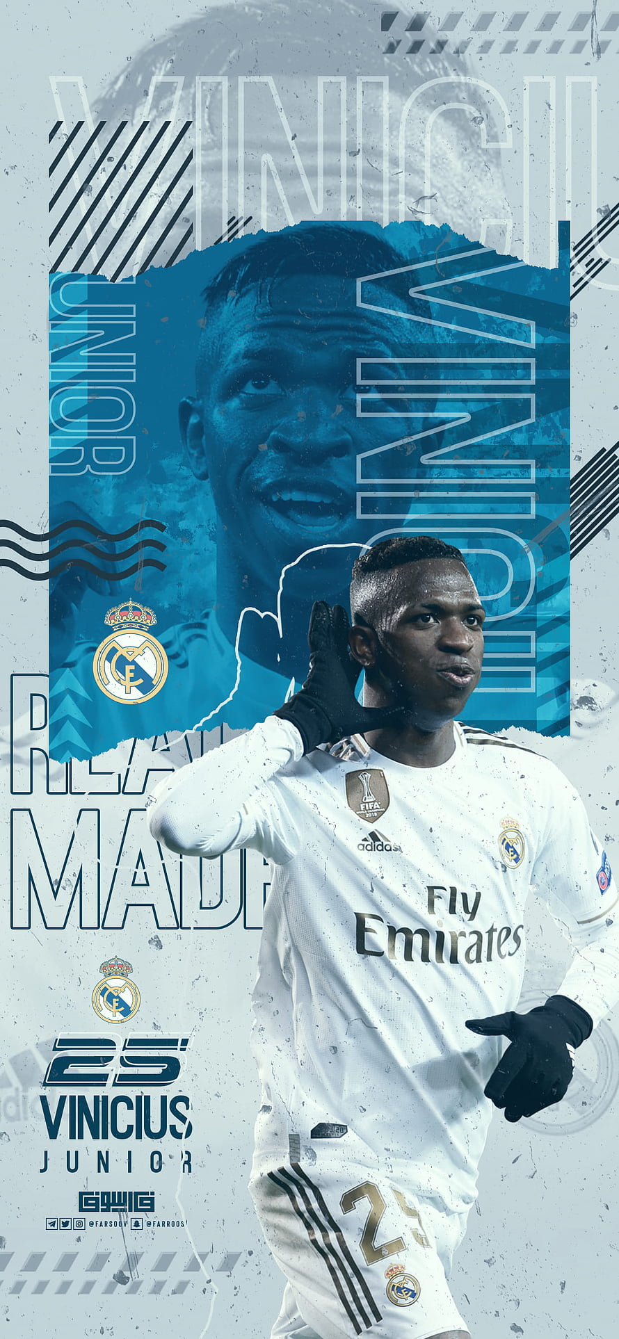 Vinicius Junior Real Madrid White Home Kit Celebration Wallpaper HD phone wallpaper