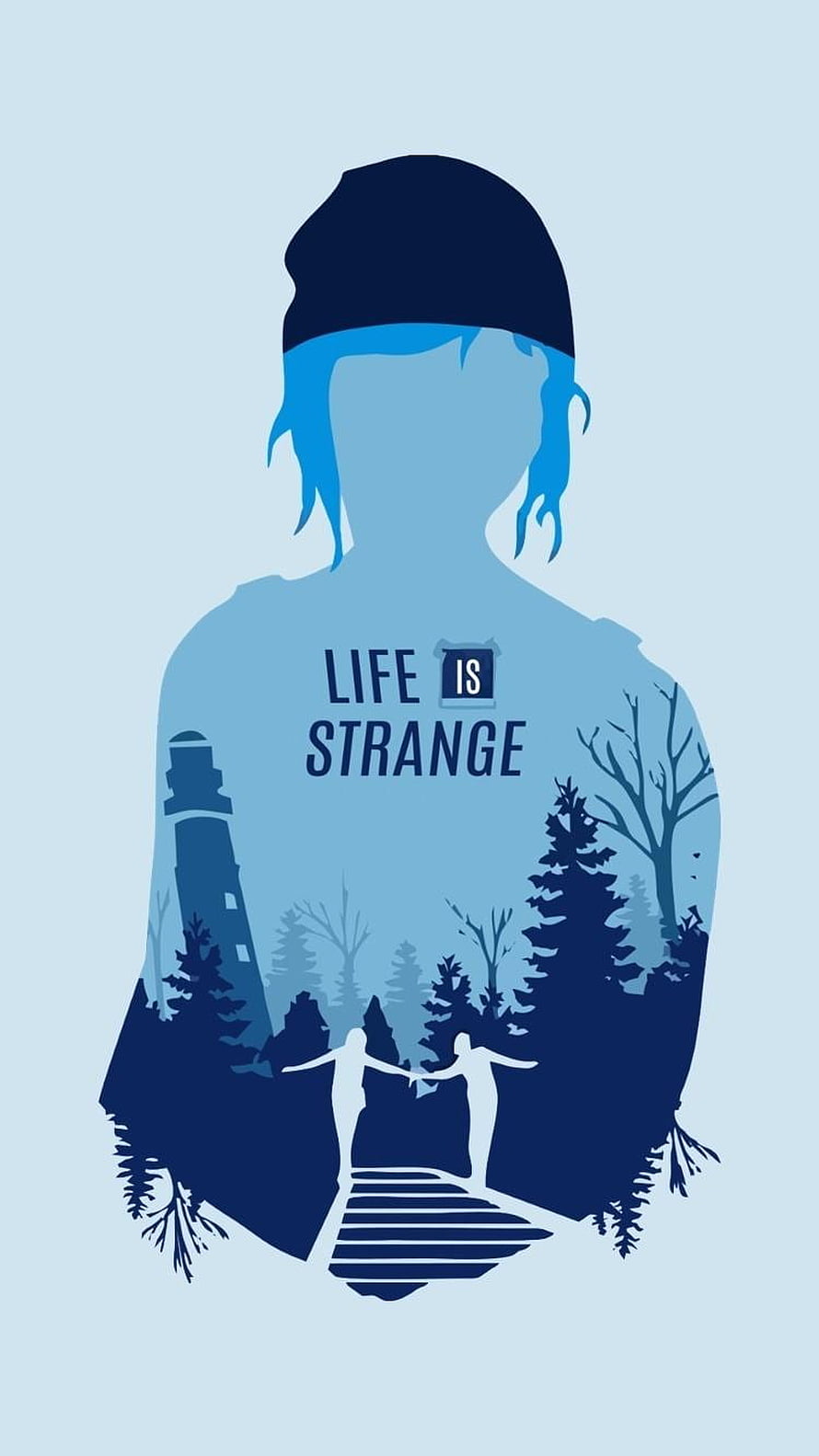 Life Is Strange Double Exposure Silhouette with Lighthouse and Forest Scene HD phone wallpaper