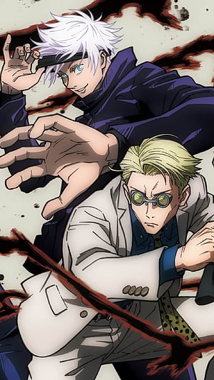 Jujutsu Kaisen Satoru Gojo and Kento Nanami Dynamic Action Illustration HD phone wallpaper
