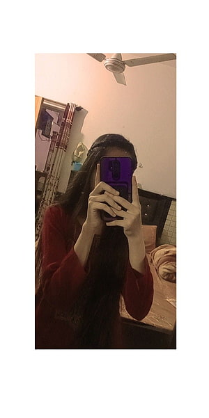 Girl Taking Mirror Selfie With Phone Covering Face In Bedroom HD phone wallpaper