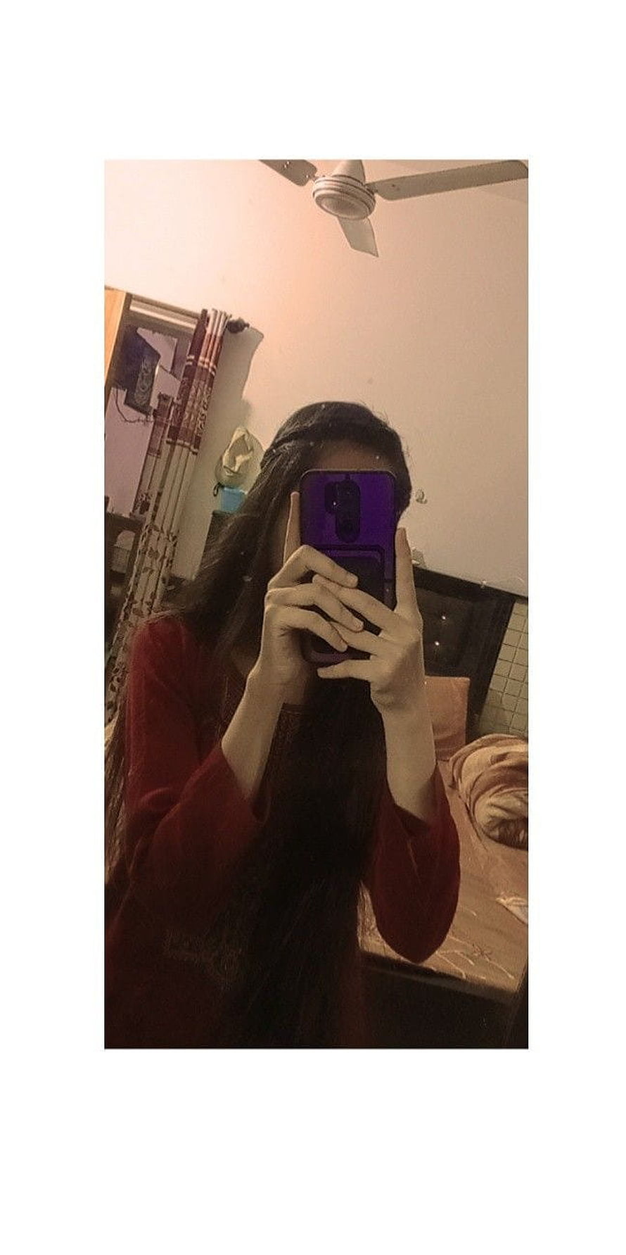 Girl Taking Mirror Selfie With Phone Covering Face In Bedroom HD phone wallpaper