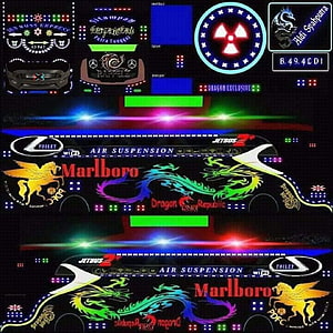 Indonesian Bus Simulator Custom Skin with Neon LED Lights and Dragon Graphics HD phone wallpaper