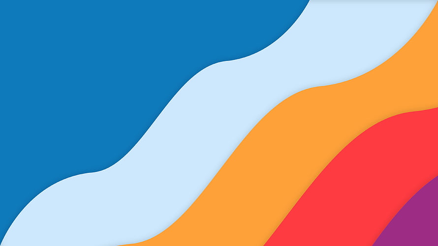 Minimalist Abstract Wave Wallpaper in Vibrant Blue Orange and Red Tones HD wallpaper
