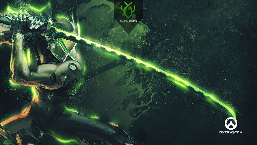 Overwatch Soldier 76 Digital Art with Glowing Green Energy Sword HD wallpaper