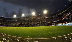 Boca Juniors Bombonera Stadium Night Match Atmosphere HD wallpaper