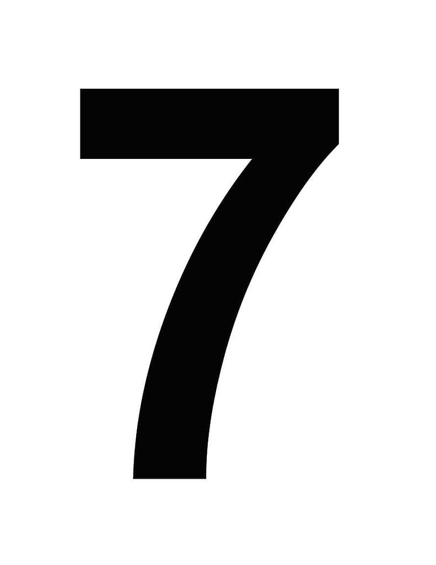 Minimalist Black Number Seven on White Background HD phone wallpaper