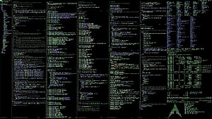 Kali Linux Terminal Interface with Multicolored Code and System Logs on Black Background HD wallpaper