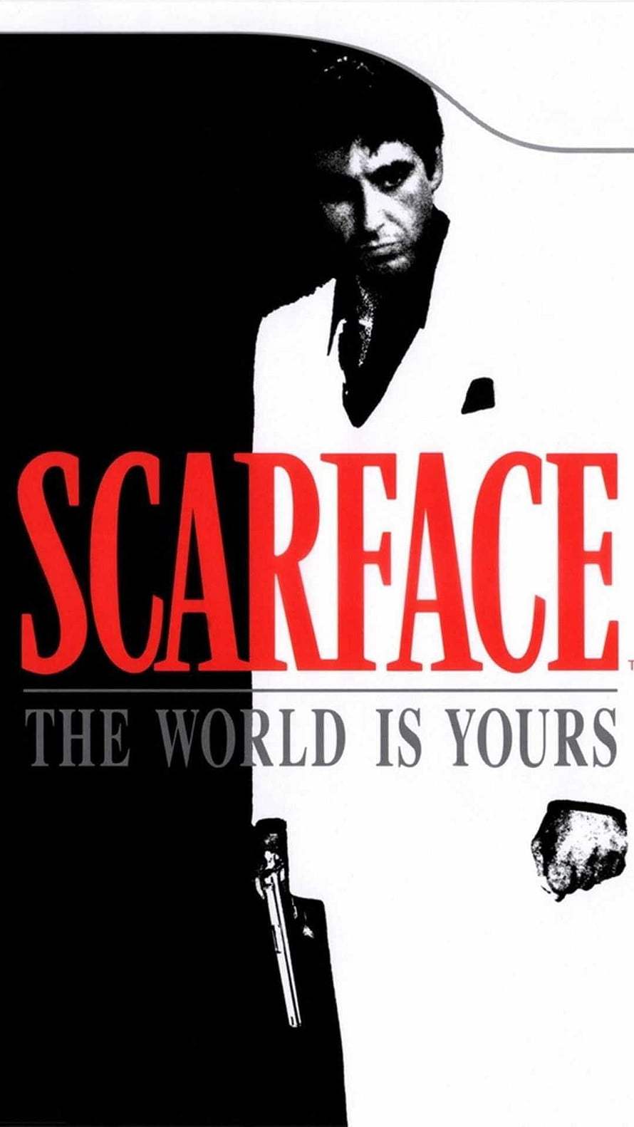 Scarface Movie Poster Featuring Al Pacino as Tony Montana in High Contrast Black and White HD phone wallpaper