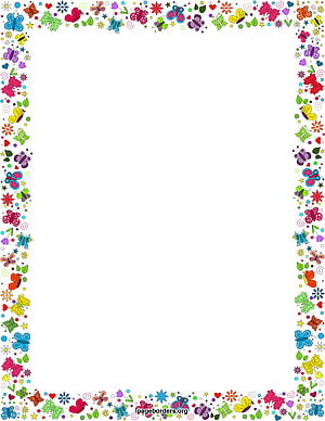 Colorful Spring Butterfly and Flower Page Border Frame Design HD phone wallpaper