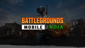 Battlegrounds Mobile India Soldier Standing in War Zone with Explosions and Ruined Buildings HD wallpaper