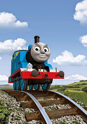 Thomas the Tank Engine on a Curved Railway Track Through Green Countryside HD phone wallpaper