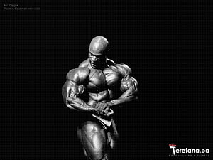 Ronnie Coleman Bodybuilding Pose in Black and White HD wallpaper