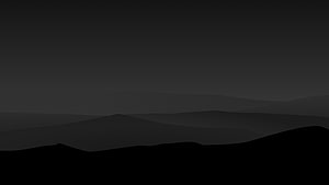 Dark Ultra Minimalist Mountain Silhouette Landscape with Layered Misty Ridges HD wallpaper
