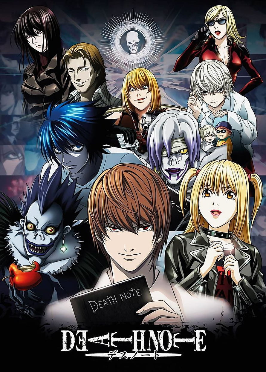 Death Note Anime Character Group Poster with Light Yagami and Shinigami HD phone wallpaper