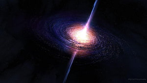 Supermassive Black Hole with Accretion Disk and Relativistic Jets in Deep Space HD wallpaper