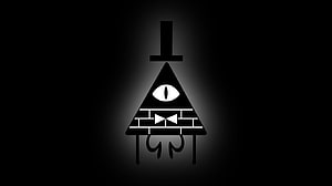 Bill Cipher from Gravity Falls in Minimalist Black and White Vector Art HD wallpaper