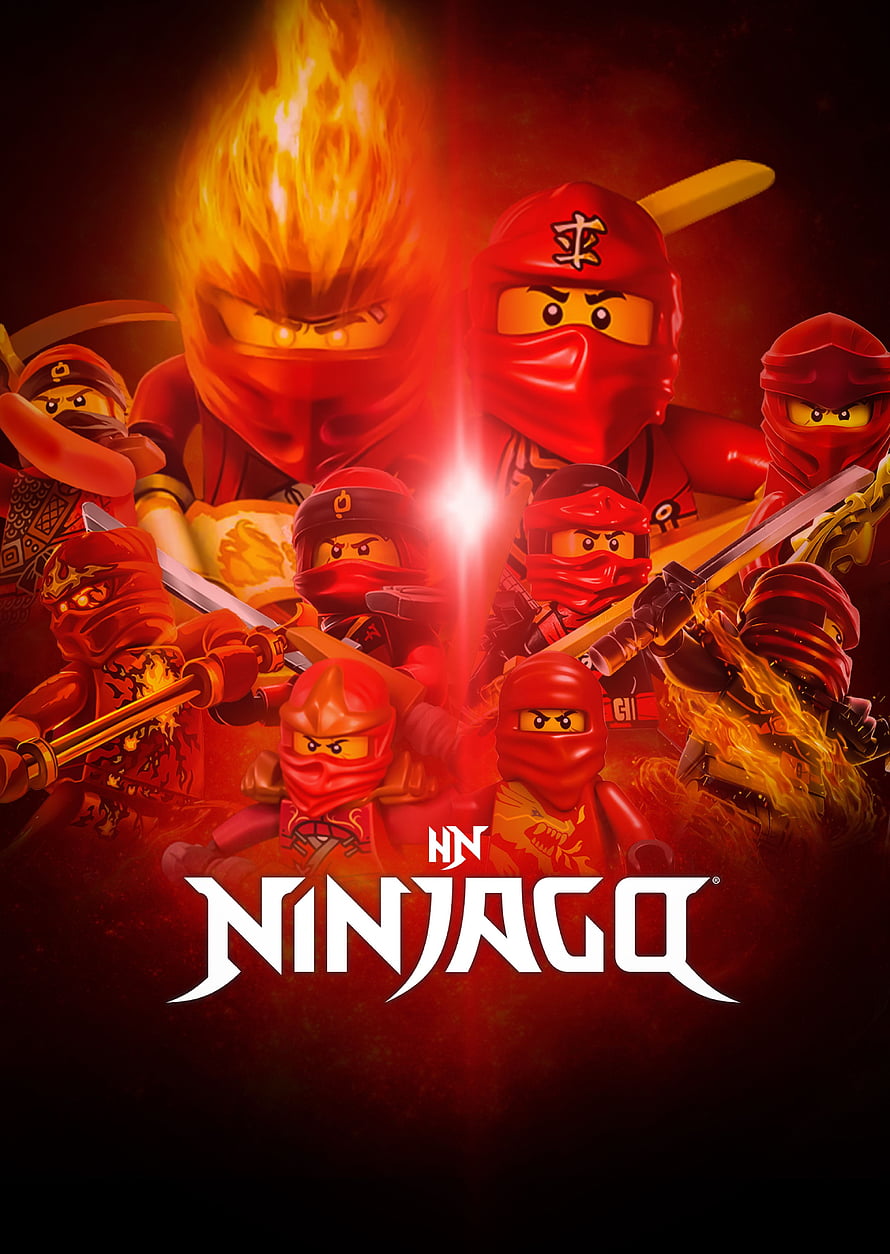 Lego Ninjago Kai Master of Fire Character Poster with Flame Effects HD phone wallpaper