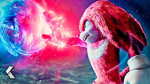 Knuckles the Echidna Channeling Chaos Energy in Sonic the Hedgehog 2 HD wallpaper