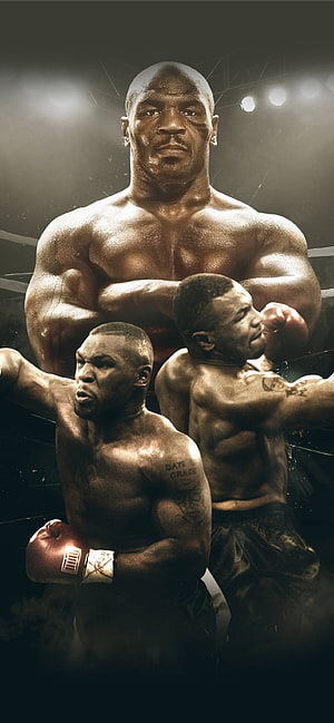 Muhammad Ali Boxing Legacy Portrait with Dramatic Ring Lighting and Multiple Action Poses HD phone wallpaper
