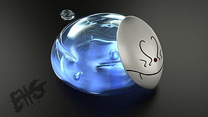 Rimuru Slime Character with Blue Liquid Body and White Mask HD wallpaper