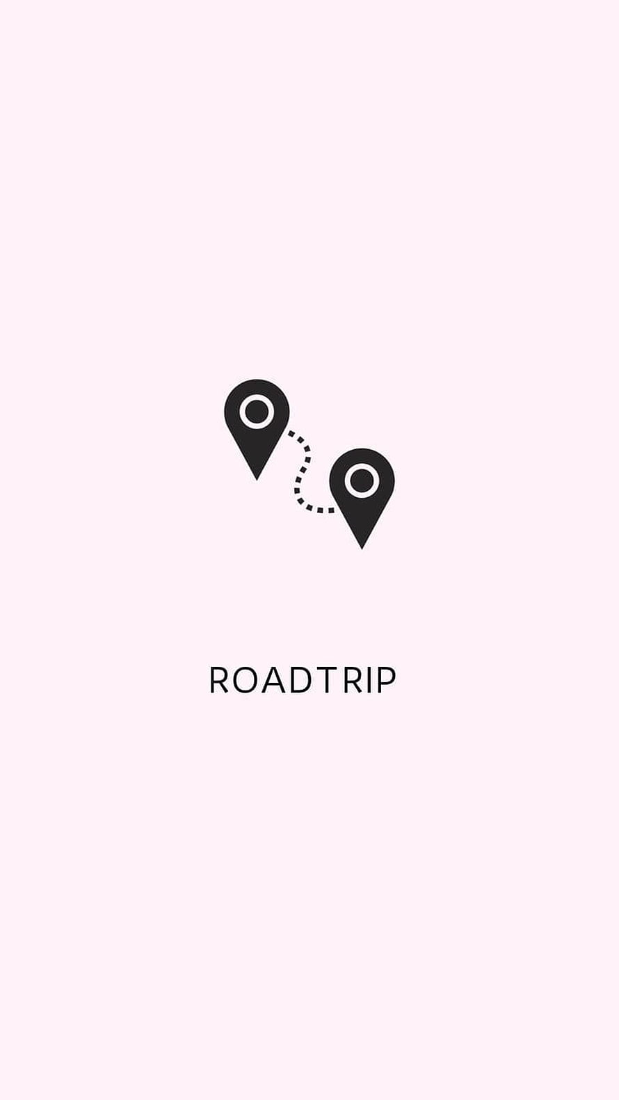 Minimalist Roadtrip Map Pin Icon on Soft Pink Background HD phone wallpaper