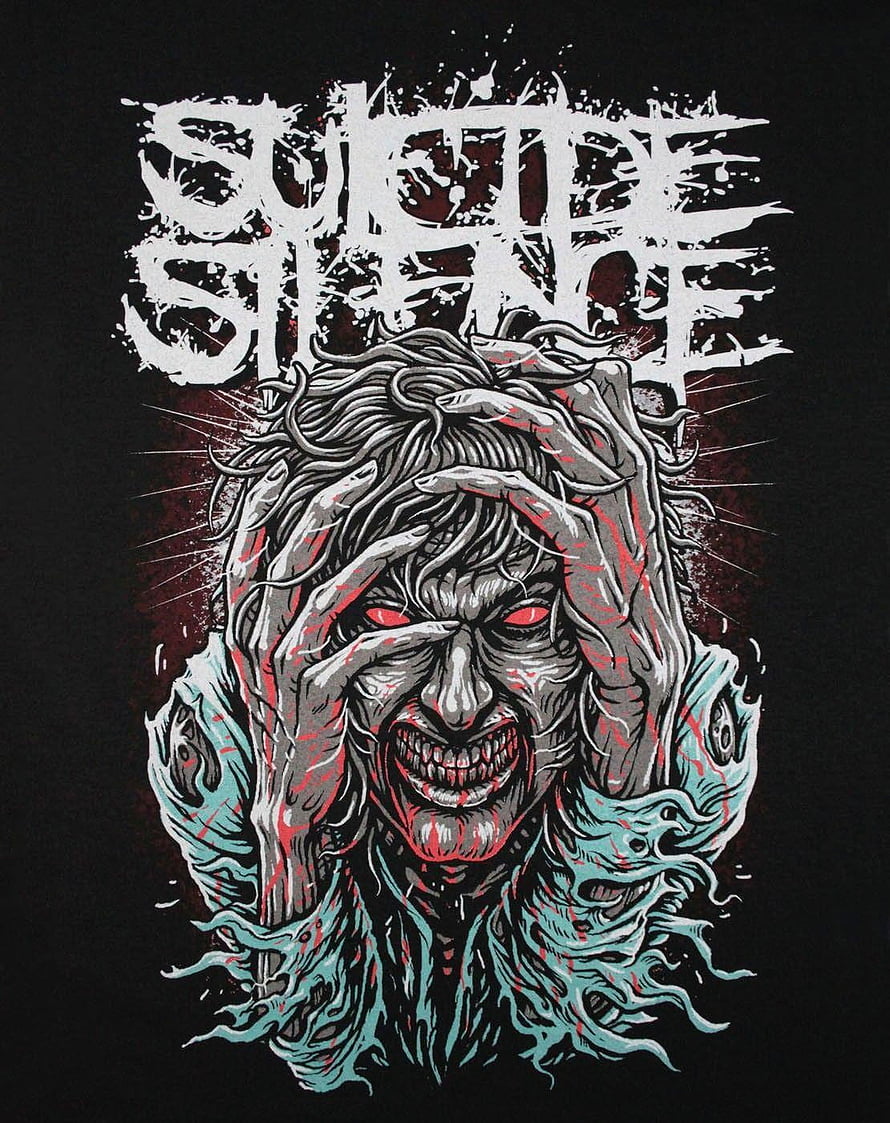 Suicide Silence Grunge Band Artwork with Distressed Typography and Intense Portrait HD phone wallpaper