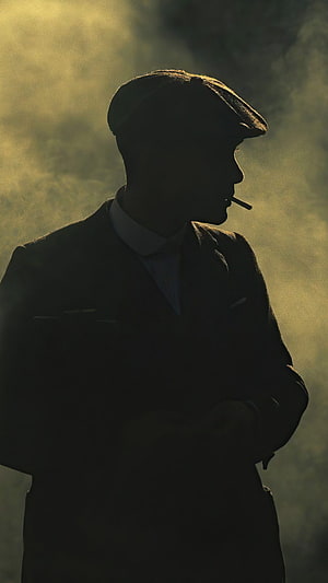 Tommy Shelby Silhouette in Smoke and Shadow HD phone wallpaper