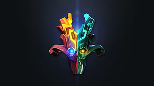 Juggernaut Arcana Low Poly Split Color Digital Art HD wallpaper
