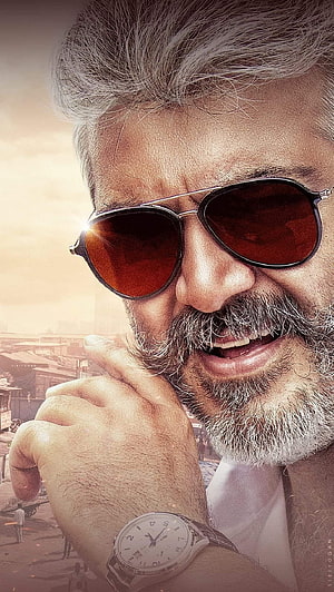 Thala Ajith Close-Up Portrait Wearing Aviator Sunglasses and Wristwatch HD phone wallpaper