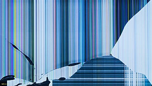 Abstract Glitch Art with Vertical Color Stripes and Digital Distortion HD wallpaper
