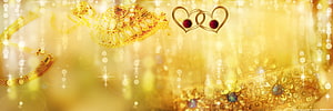 Luxurious Gold Wedding Jewelry With Interlocking Hearts And Sparkling Bokeh Background HD wallpaper