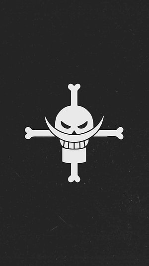 Whitebeard Pirate Flag Emblem on Black Background HD phone wallpaper