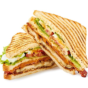 Grilled Club Sandwich with Crispy Bacon, Fresh Lettuce, and Melted Cheese on Toasted Bread HD phone wallpaper