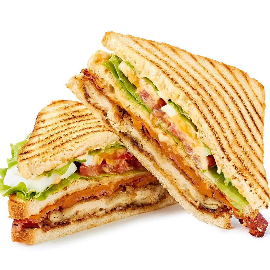 Grilled Club Sandwich with Crispy Bacon, Fresh Lettuce, and Melted Cheese on Toasted Bread HD phone wallpaper