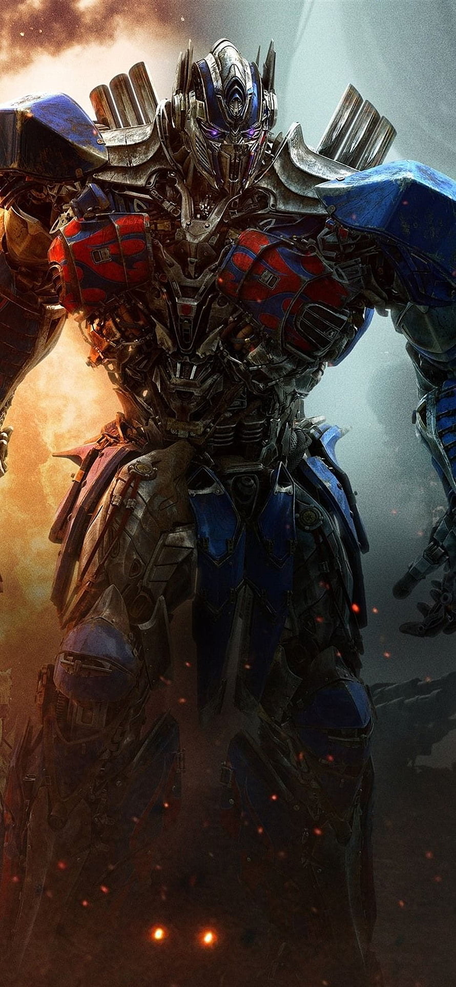 Optimus Prime from Transformers: The Last Knight in a battle-worn, cinematic pose HD phone wallpaper