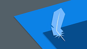 Linux Lite 4.0 Minimalist Blue Feather Logo on Geometric Background HD wallpaper