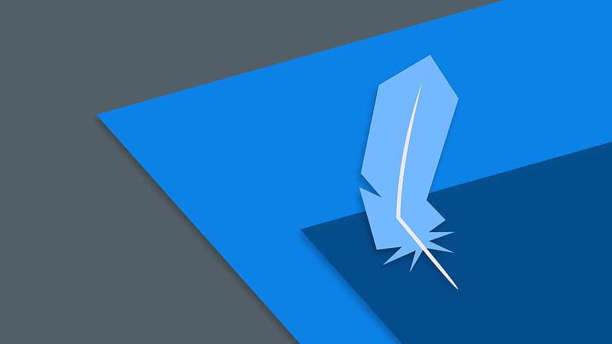 Linux Lite 4.0 Minimalist Blue Feather Logo on Geometric Background HD wallpaper