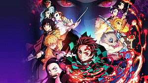 Demon Slayer: Kimetsu no Yaiba Hashira and Tanjiro Group Artwork HD wallpaper