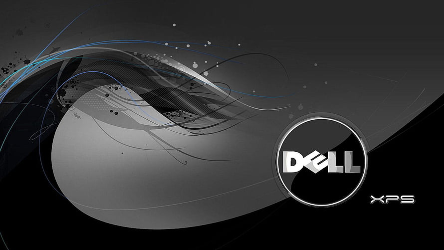 Dell XPS Abstract Dark Wallpaper with Blue Accents and Sleek Design HD wallpaper