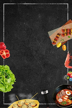 Dark Chalkboard Restaurant Menu Template with Asian Food and Fresh Ingredients HD phone wallpaper