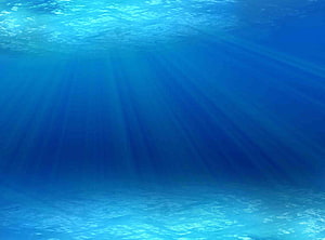 Sunlight Rays Piercing Deep Blue Ocean Water Underwater Scene HD wallpaper