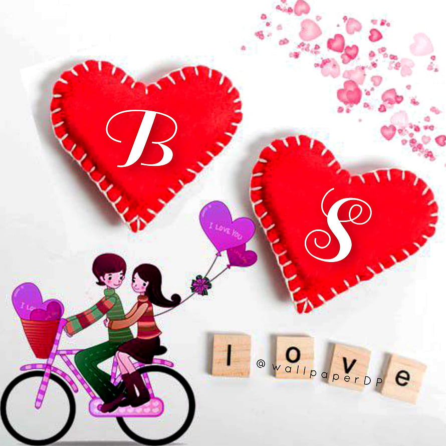 Cute Couple on Bicycle with Red Heart Pillows and Love Balloons HD phone wallpaper